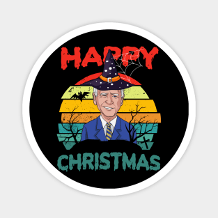 Retro Joe Biden Halloween Happy Christmas Witch Hat Anti Biden Magnet